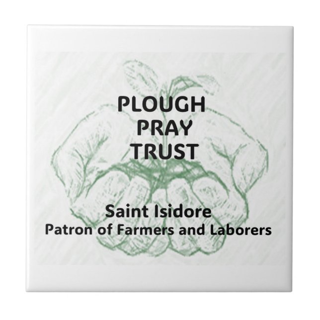 "Plough Pray Trust" Saint Isidore Magnet Fliese (Vorderseite)