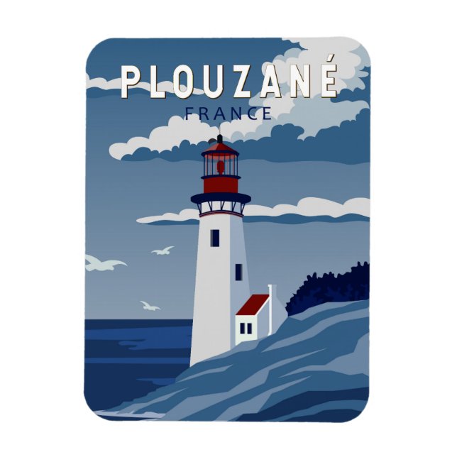 Plouzane France Reisen Vintag Art Magnet (Vertikal)