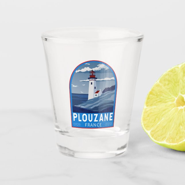 Plouzane France Reisen Vintag Art Schnapsglas (Vorderseite)