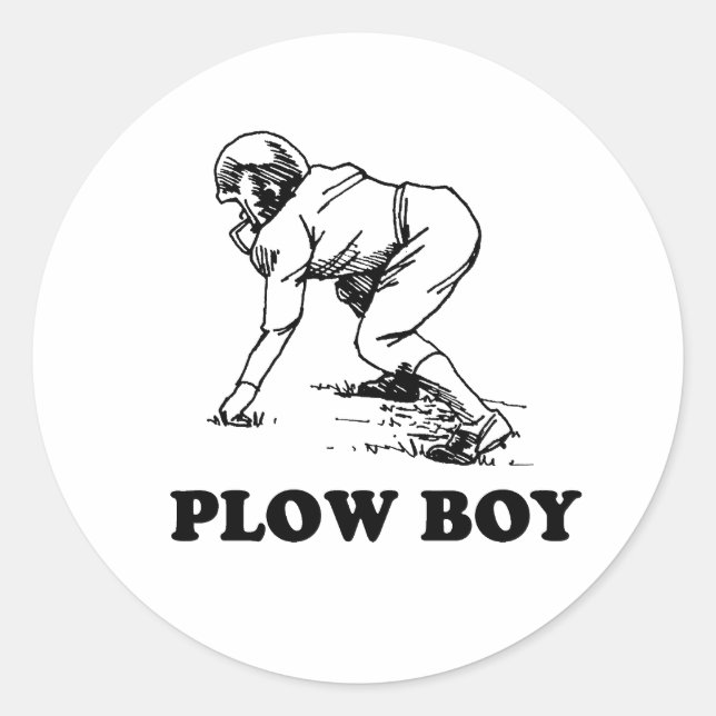 Plow Boy Runder Aufkleber (Vorderseite)