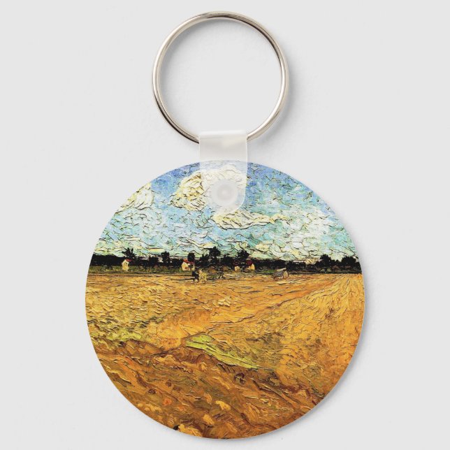 Plowed Field (die Furrows) von Vincent van Gogh Schlüsselanhänger (Vorderseite)