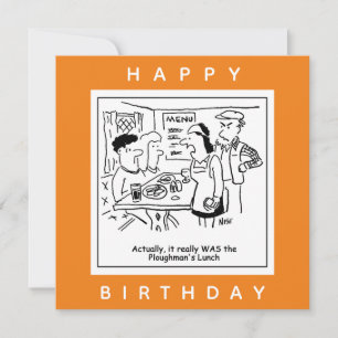 Plowman's Lunch Pub Menu Cartoon Karte