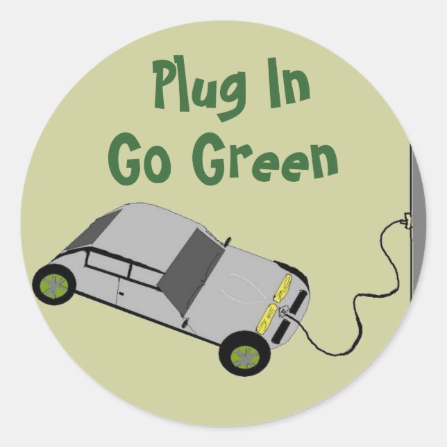 Plug-In, Go Green - Aufkleber (Vorderseite)