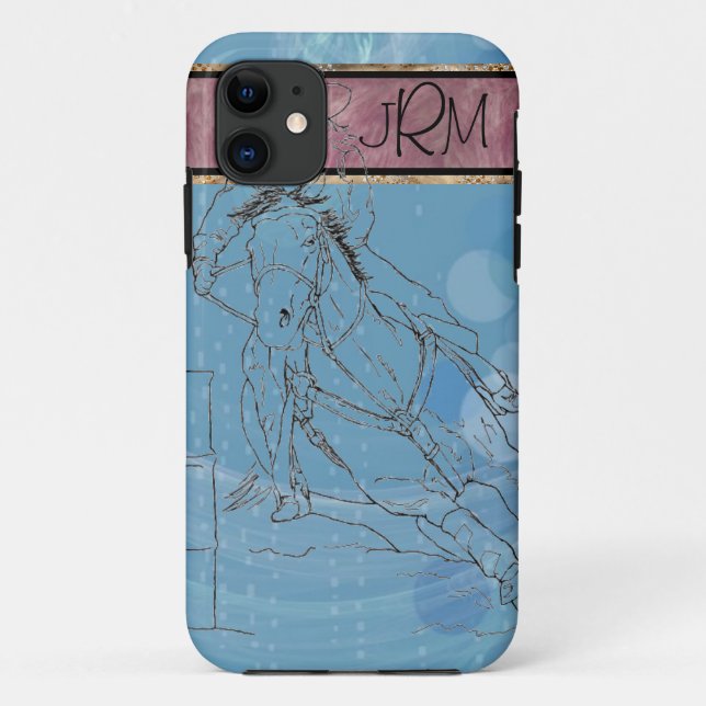 Pluie Bleue Monogram Barrel Racer - coque iphone (Dos)