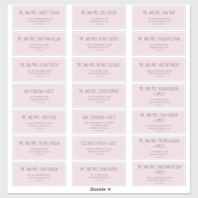 Pluie Cloud rose Baby shower Étiquettes de adresse (Feuille)