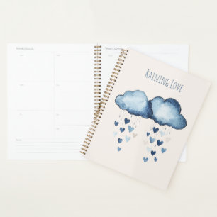 Pluie d'Amour Nuages Bleus Cœurs