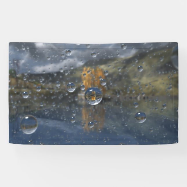 Pluie dans la bannière de verre (Horizontal)