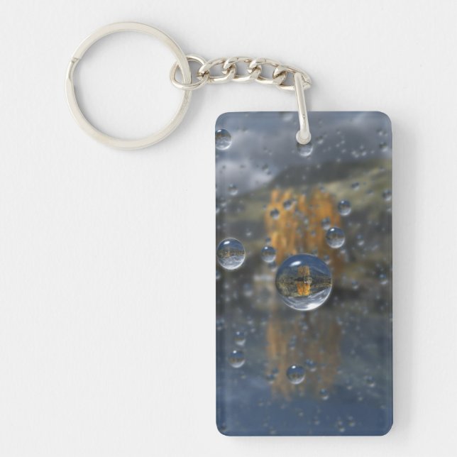 Pluie dans le Porte - clé de verre (Devant)
