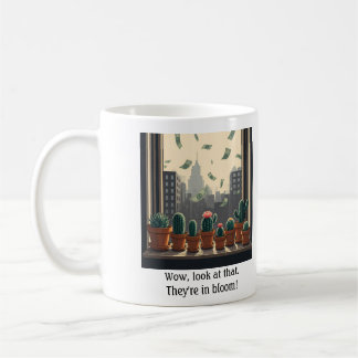 Pluie de la fenêtre argent rebut cactus mug