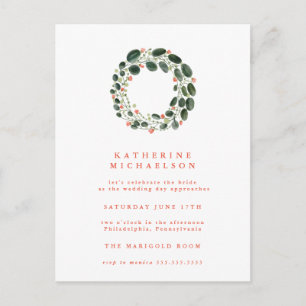PLUIE DE MARIÉE Invitation Couronne Aquarelle
