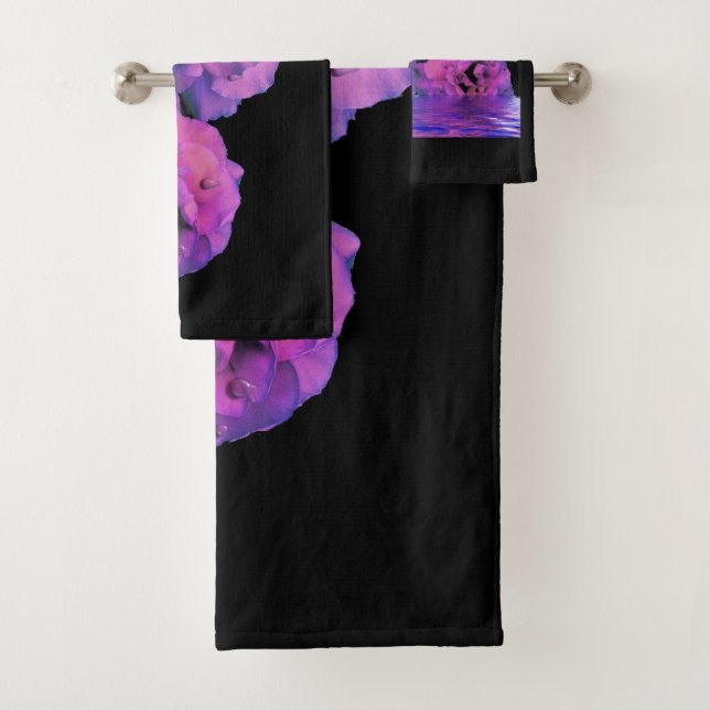 Pluie violette - Ensemble de serviettes de bains (En situation)