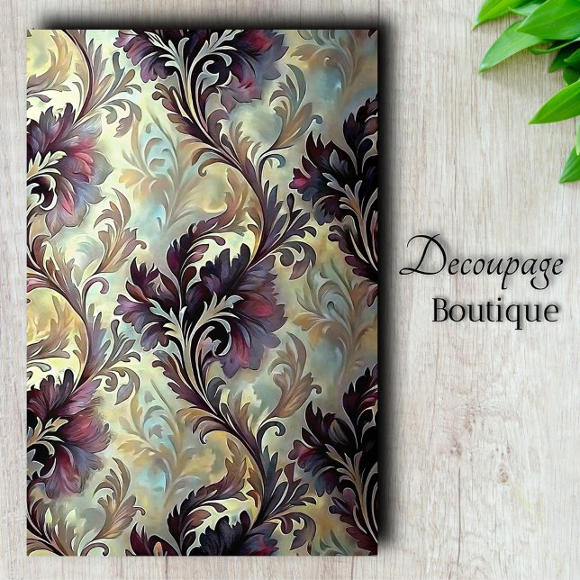 Plum Acanthus Dream Decoupage Seidenpapier (Plum Acanthus Dream Decoupage Tissue Paper)