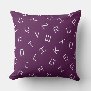 Plum Alphabet Letter Pillow Kissen