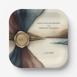 Plum and Blue Ombre Ribbon Seal Pappteller