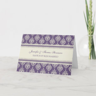 Plum and Cream Just Married Announccard Ankündigung