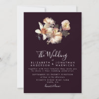 Plum Antike Vintag romantische Hochzeitseinladung