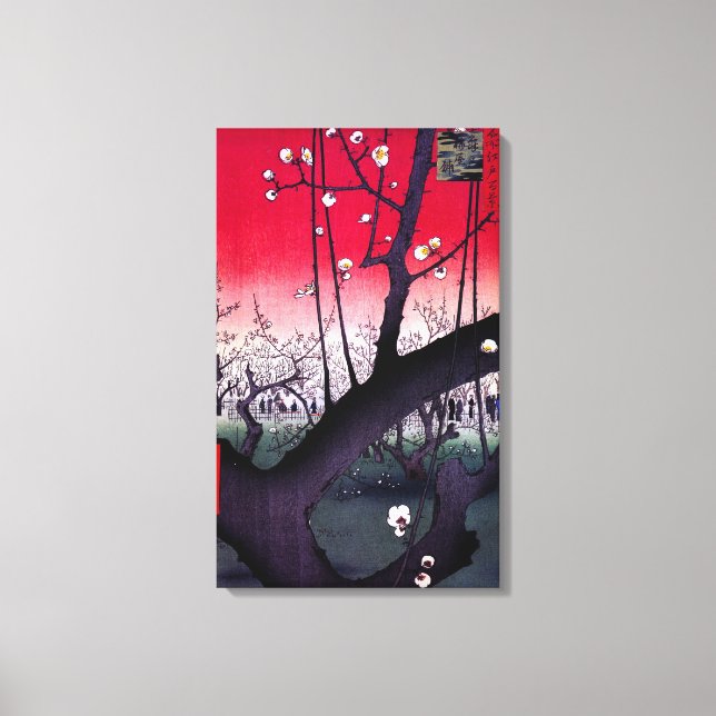 Plum Anwesen Kameido, Hiroshige Ando Leinwanddruck (Vorderseite)