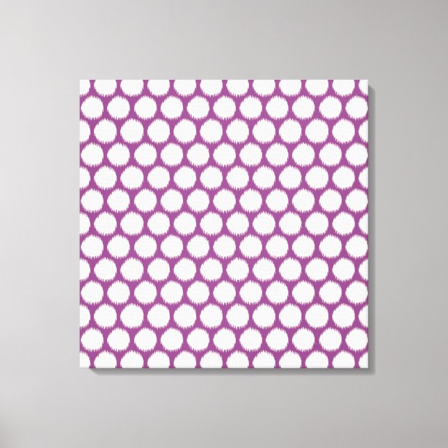 Plum Asian Moods Ikat Dots Leinwanddruck (Vorderseite)