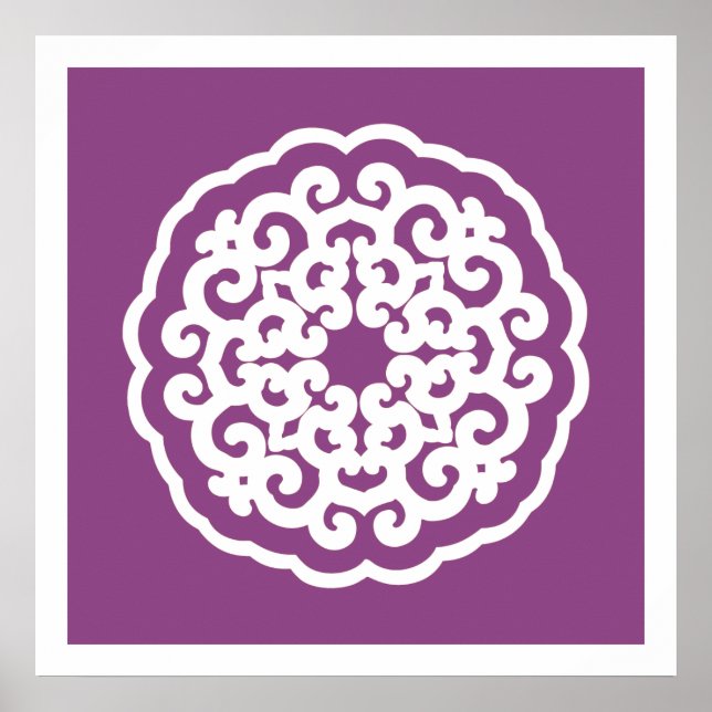 Plum Asian Moods Mandalla Poster (Vorne)