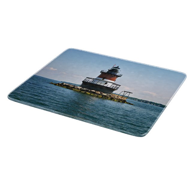 Plum Beach Lighthouse Rhode Island Cutting Board Schneidebrett (Ecke)