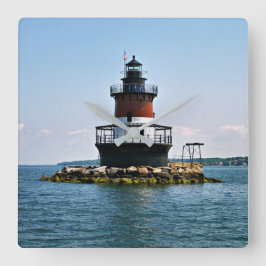 Plum Beach Lighthouse, Rhode Island Wall Clock Quadratische Wanduhr