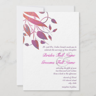 Plum Berry Coral Gray Butterfly Wedites Einladung