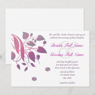 Plum Berry Gray Swirl Butterfly Wedding Einladung