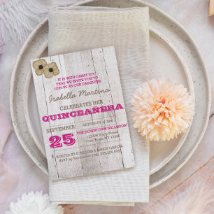 Plum blanc Quinceañera Invitation