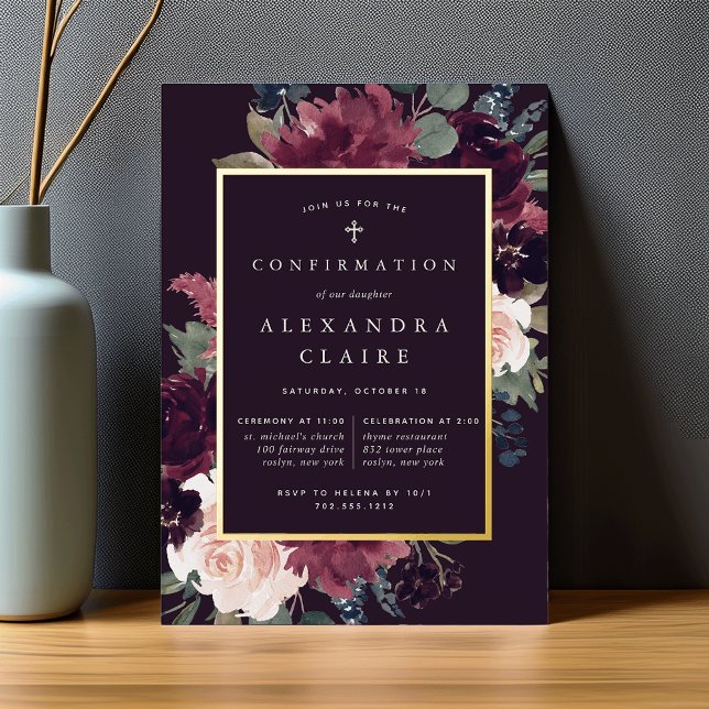 Plum-Blossom-Bestätigung Folieneinladung (Von Creator hochgeladen)