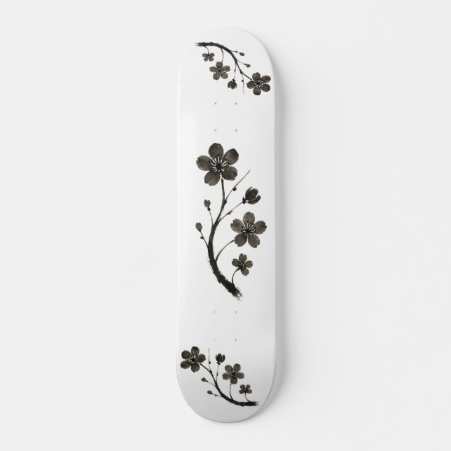Plum Blossom - Design botanique sur skateboard (Devant)
