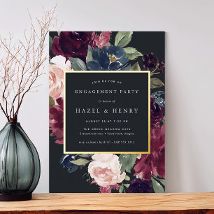 Plum Blossom Engagement Party Folieneinladung