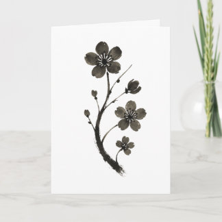 Plum Blossom Line Art - Botanische Karte