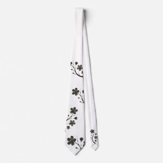 Plum Blossom Line Art - Botanische Krawatte
