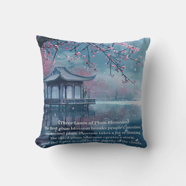Plum Blossom Pavilion Kissen (Vorderseite)
