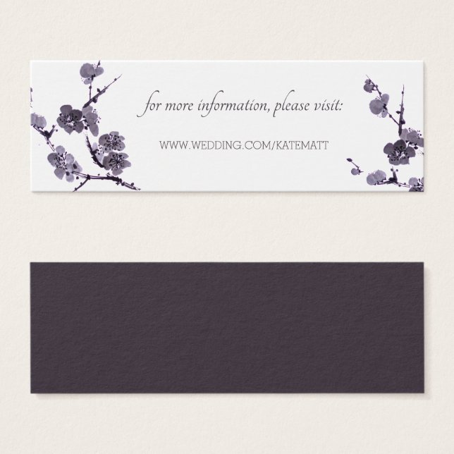 Plum blossom sumie Wedding Website Beilagen Karten (Vorne & Hinten)