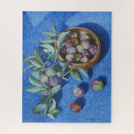 Plum Blossom Zweige auf blauem Hintergrundbild