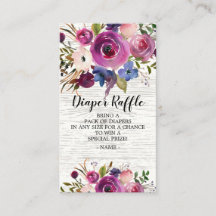 Plum Blue Floral Baby Duschkabine Windeln Raffle T