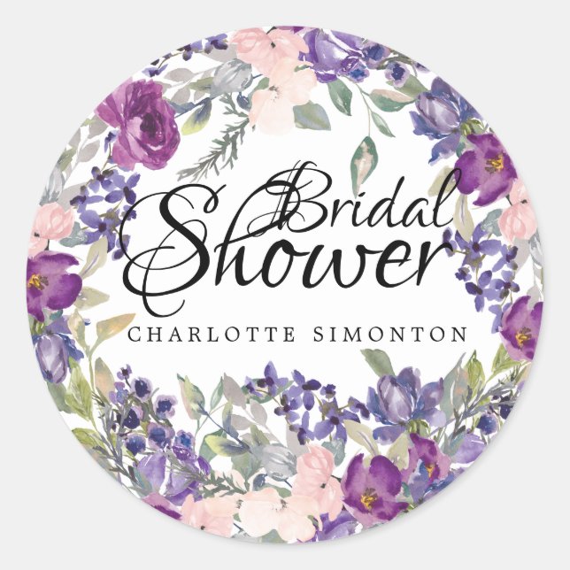 Plum Blush Brautparty Umschlag Aufkleber (Vorderseite)