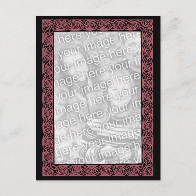 Plum Celtic Knots Design Foto Postkarte (Vorderseite)