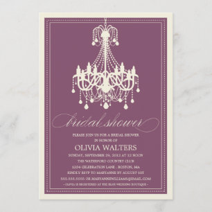 PLUM CHANDELIER  INVITATION À LA DOUCHE BRIDALE