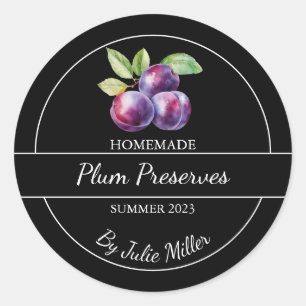 Plum confectionné maison simple Étiquette noir