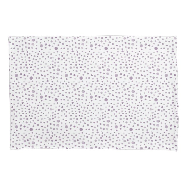 Plum Confetti Wasserfarbe Dots Pillowcase Kissenbezug (Vorderseite)