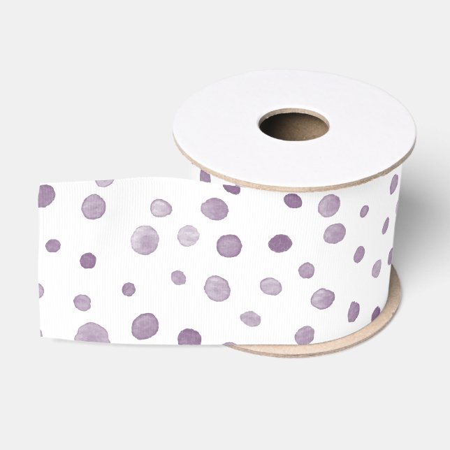 Plum Confetti Wasserfarbe Punkte Band Ripsband (Spule)