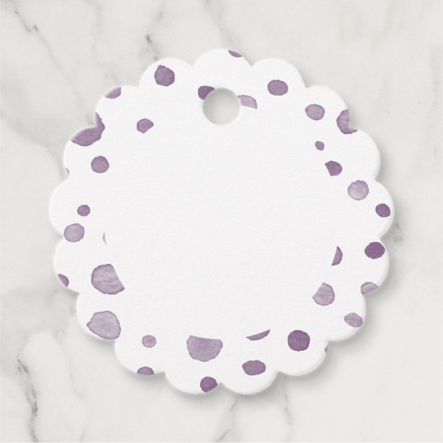 Plum Confetti Wasserfarbe Punkte Liebesmarken Geschenkanhänger (Vorderseite)