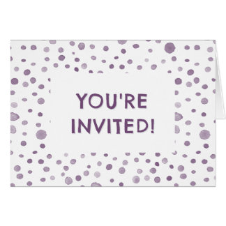 Plum Confetti Watercolor Dots Geburtstag Einladung