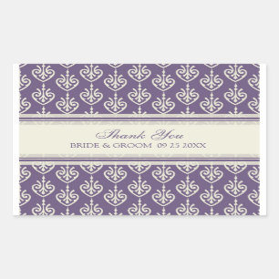Plum Cream Floral Vielen Dank für Hochzeiten Liebe Rechteckiger Aufkleber