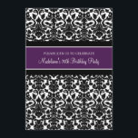Plum Damask 70. Geburtstagsparty Einladungen<br><div class="desc">Individuelle 70. Geburtstagsparty Einladungen in eleganter Aubergine dunkellila,  schwarz-weiß klassisch blumengestaute Vintage Muster. Fügen Sie Ihren Namen und Ihre Party-Details für eine einzigartige und stilvolle Geburtstagsfeier-Einladung hinzu.</div>