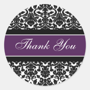 Plum Damask Danke, dass du Umschlag Aufkleber Hoch