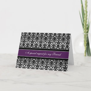 Plum Damask Friend Matron of Honor Invitation Einladung