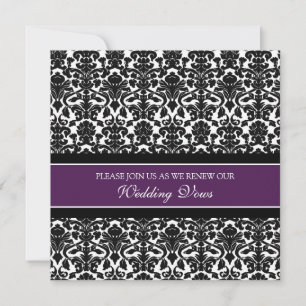 Plum Damask Wedding Vow Renewal Einladungen